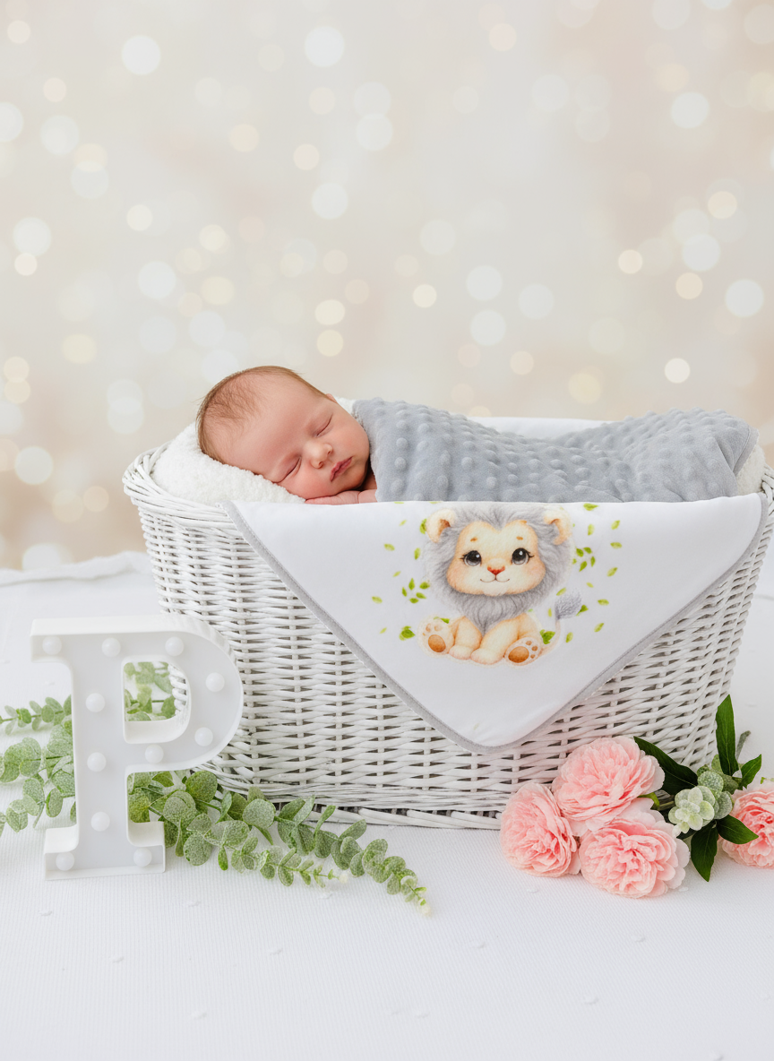 Manta quentinha tema Leão com pêlo