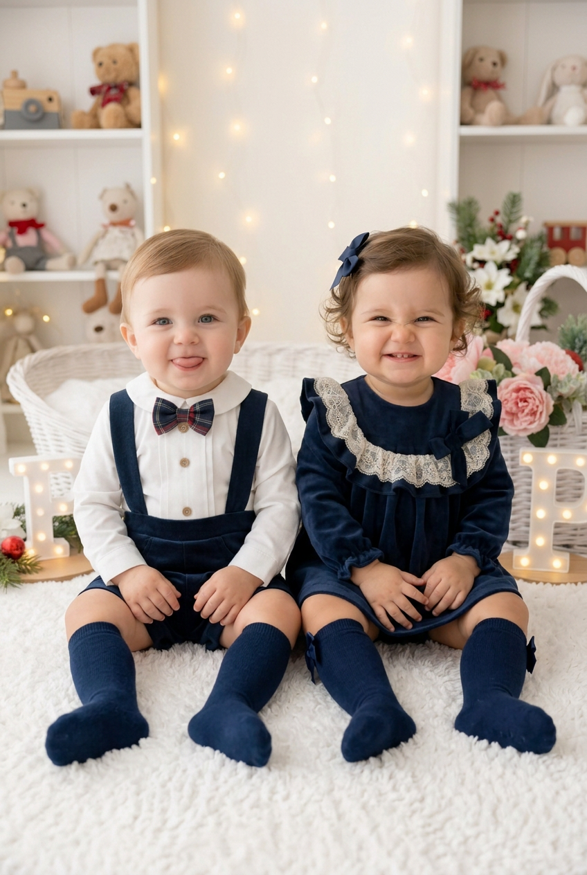 Vestido e tapa fraldas em veludo coleção premium