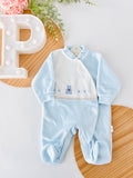 Babygrow azul em veludo
