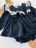 Vestido e tapa fraldas em veludo coleção premium