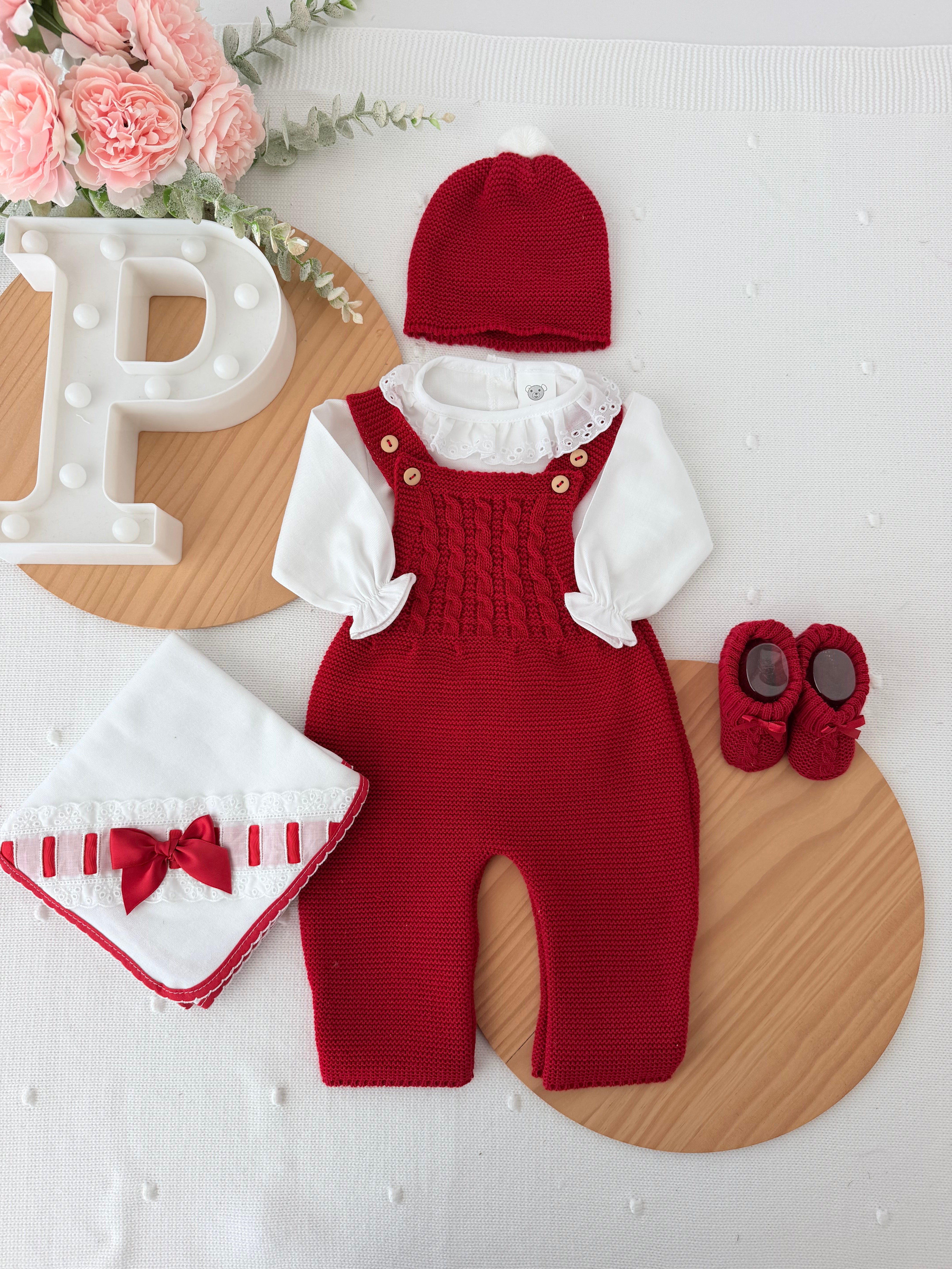 Saída maternidade vermelho menina Outono Inverno