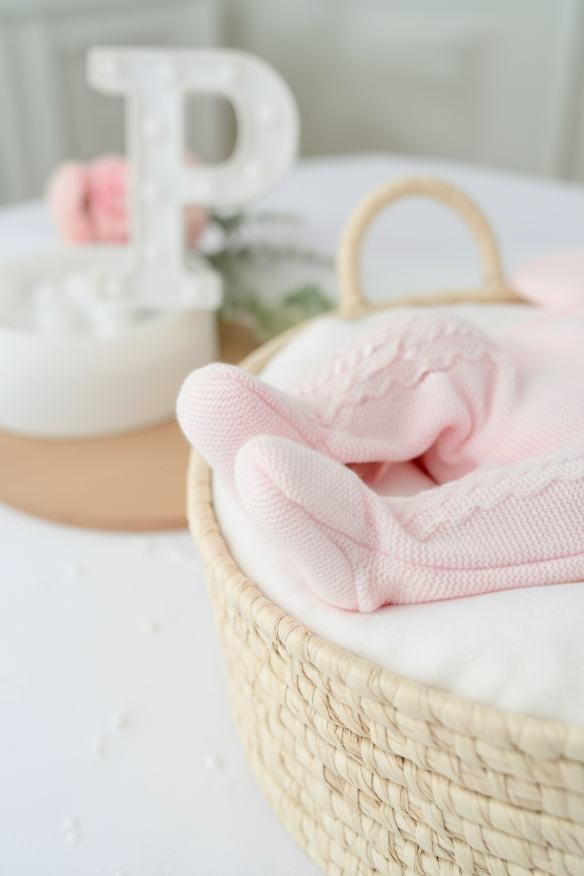 Conjunto ROSA : jardineiras, camisola e gorro malha quentinha