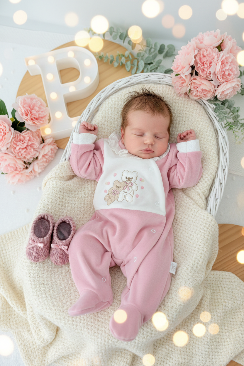 Babygrow corações em veludo