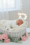 Babygrow e touca pérola em malha Outono Inverno
