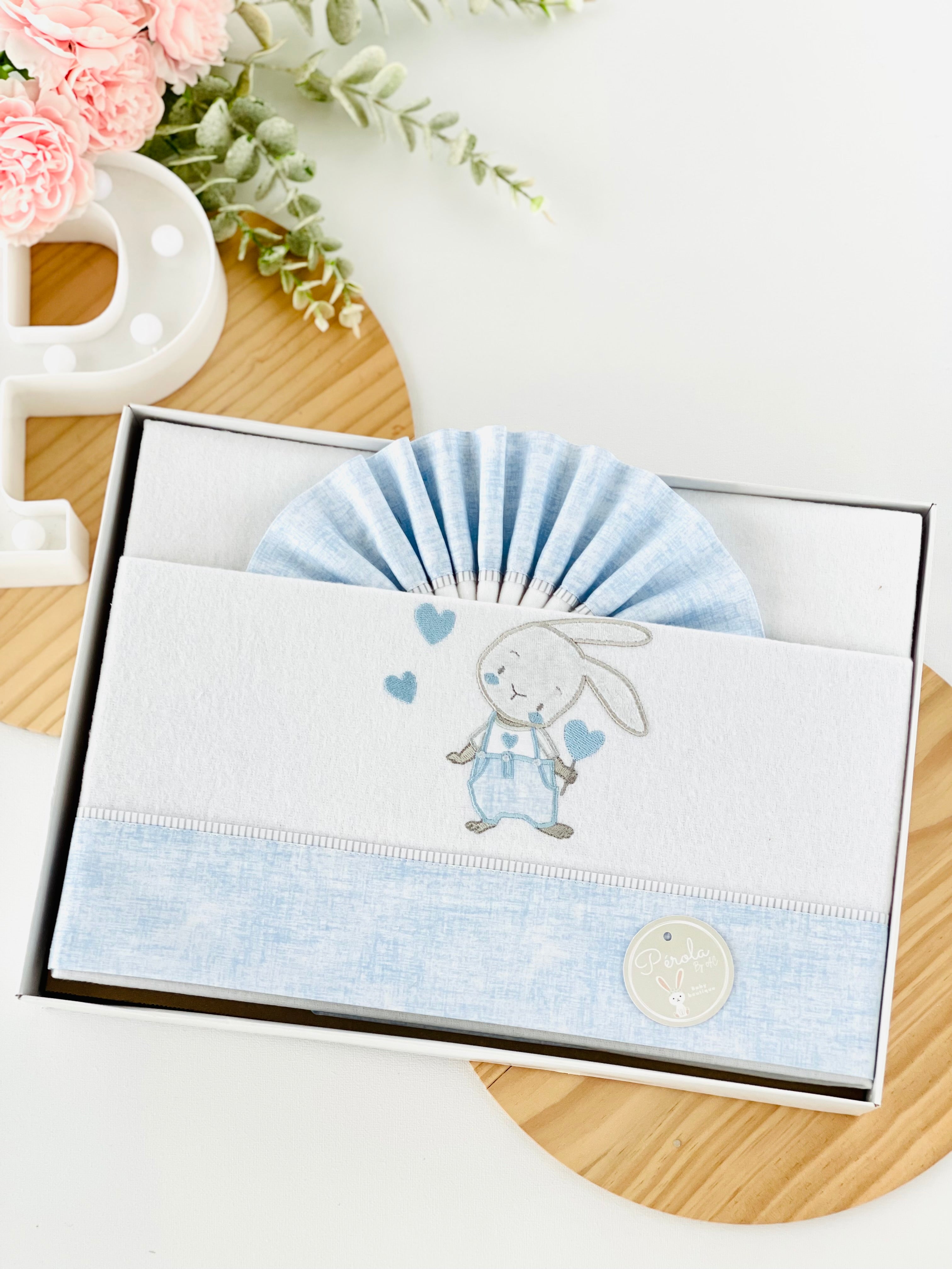 Lençóis flanela cama de grades- coelhinho