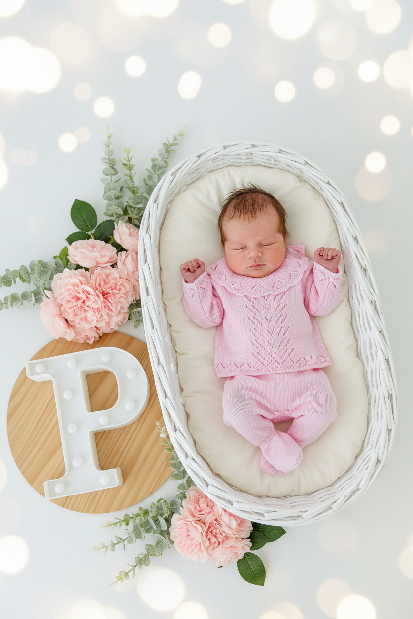 Conjunto recém-nascido com golinha: camisola, calças e touca Primavera Verão