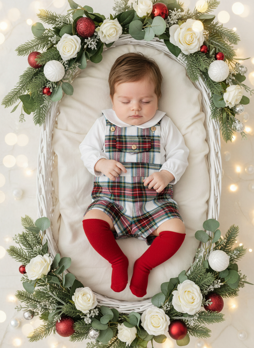 Jardineiras e camisa magia do Natal