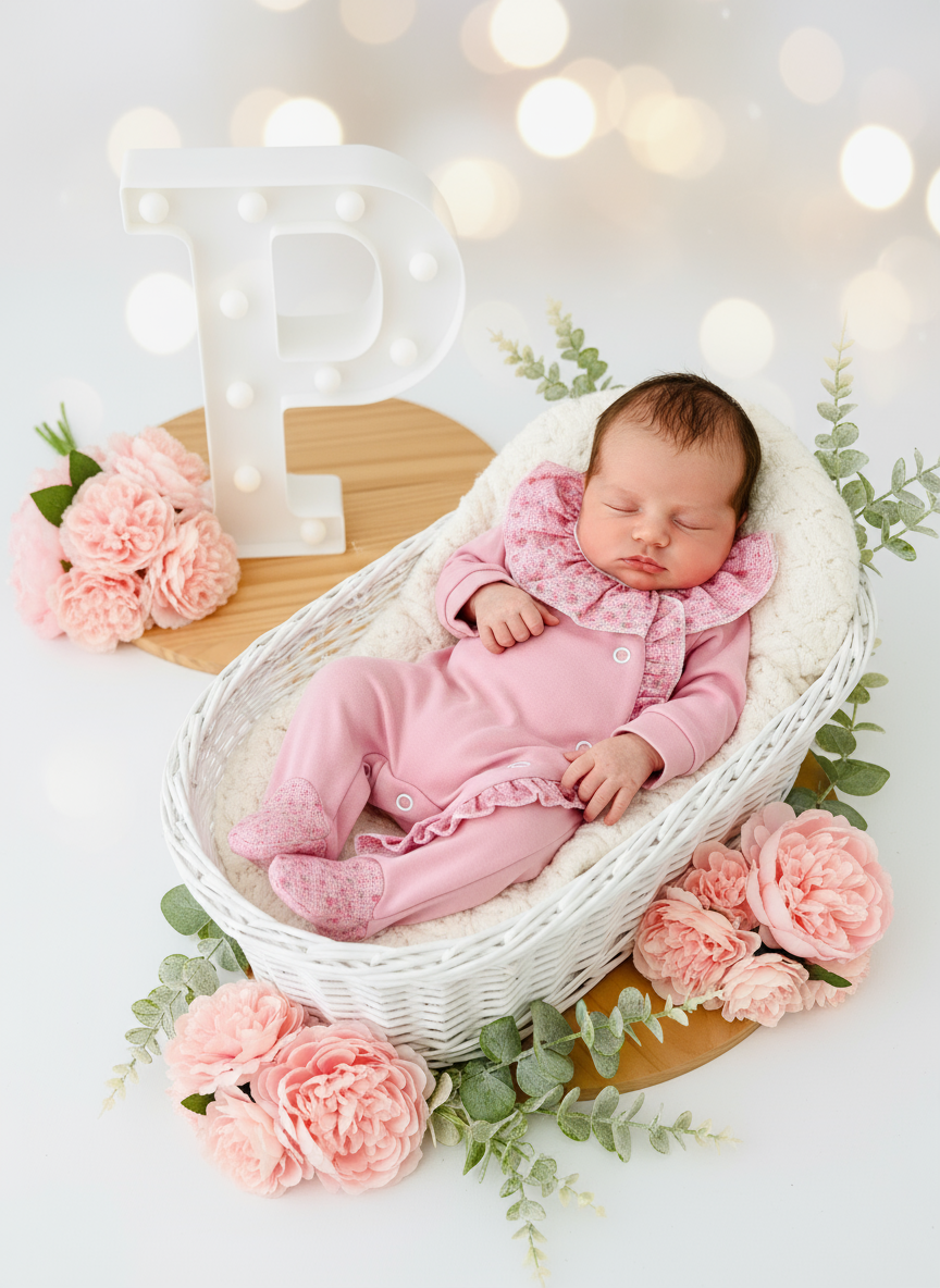 Babygrow em algodão - tema flores