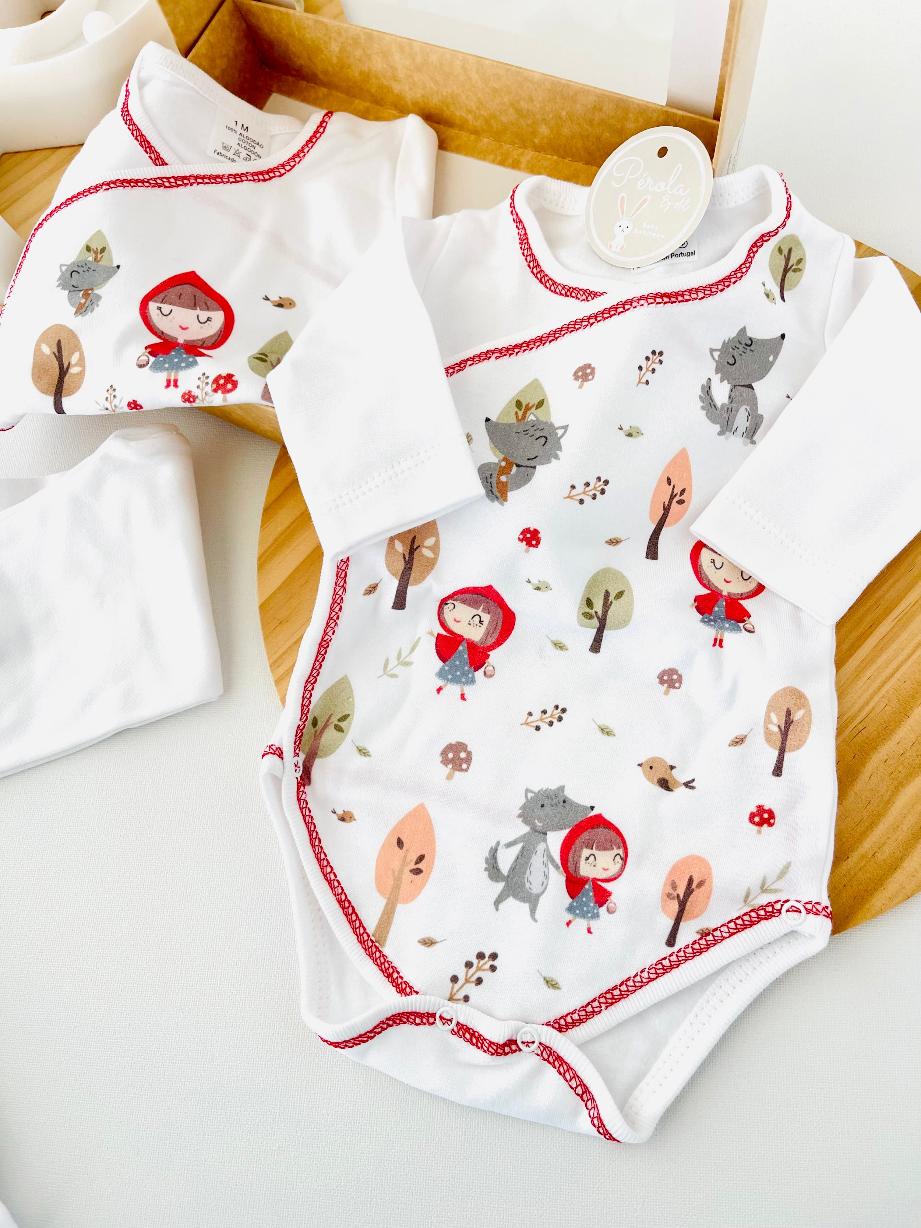 Pack capuchinho vermelho: bodies e 2 calças com carda
