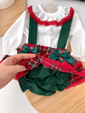 Conjunto xadrez de Natal: fofo e blusa