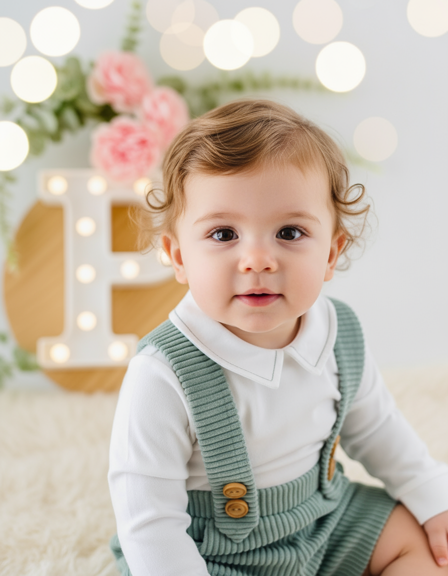 Conjunto elegante menino: calções e camisa em flanela