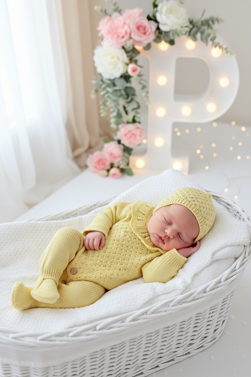 Conjunto Baby love: Babygrow e touca recém nascido