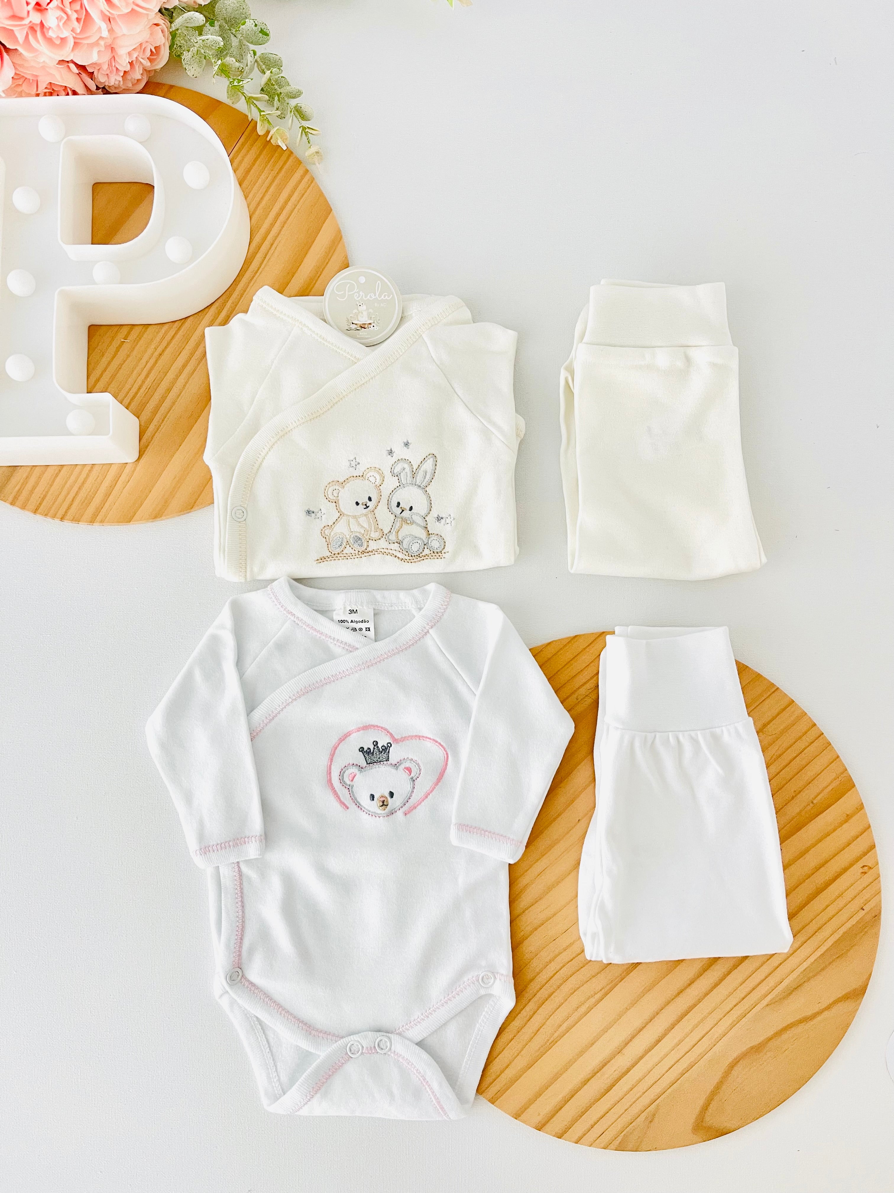 Pack oportunidade 4 peças: 2 bodies e 2 calças