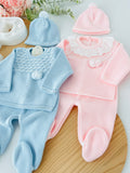 Conjunto malha Azul ou Rosa Outono/Inverno