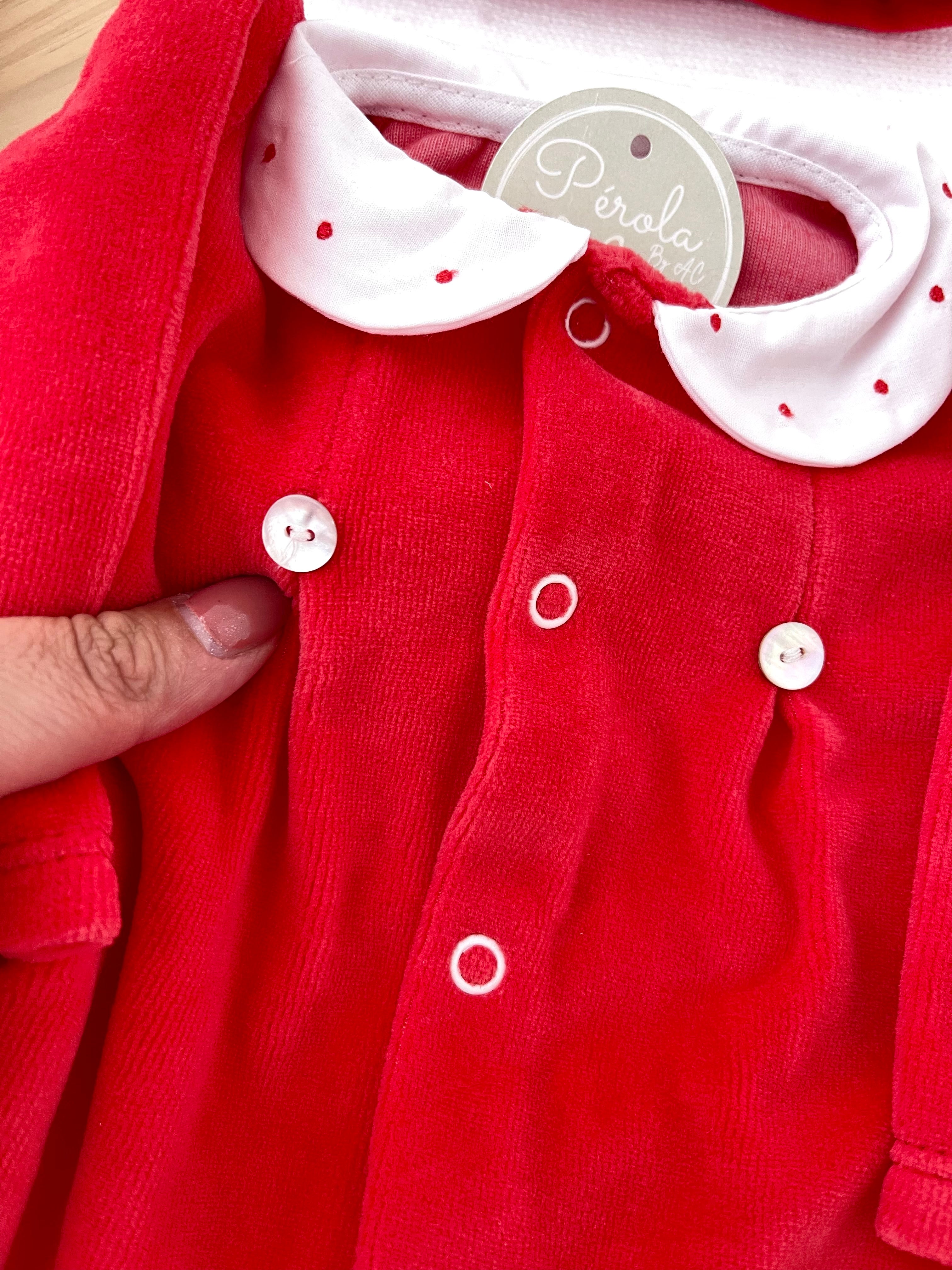 Babygrow veludo vermelho