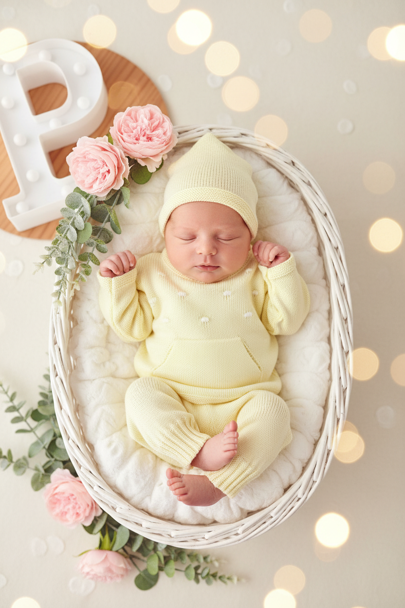 Conjunto Bebé: Camisola, Calças e Gorro 1M