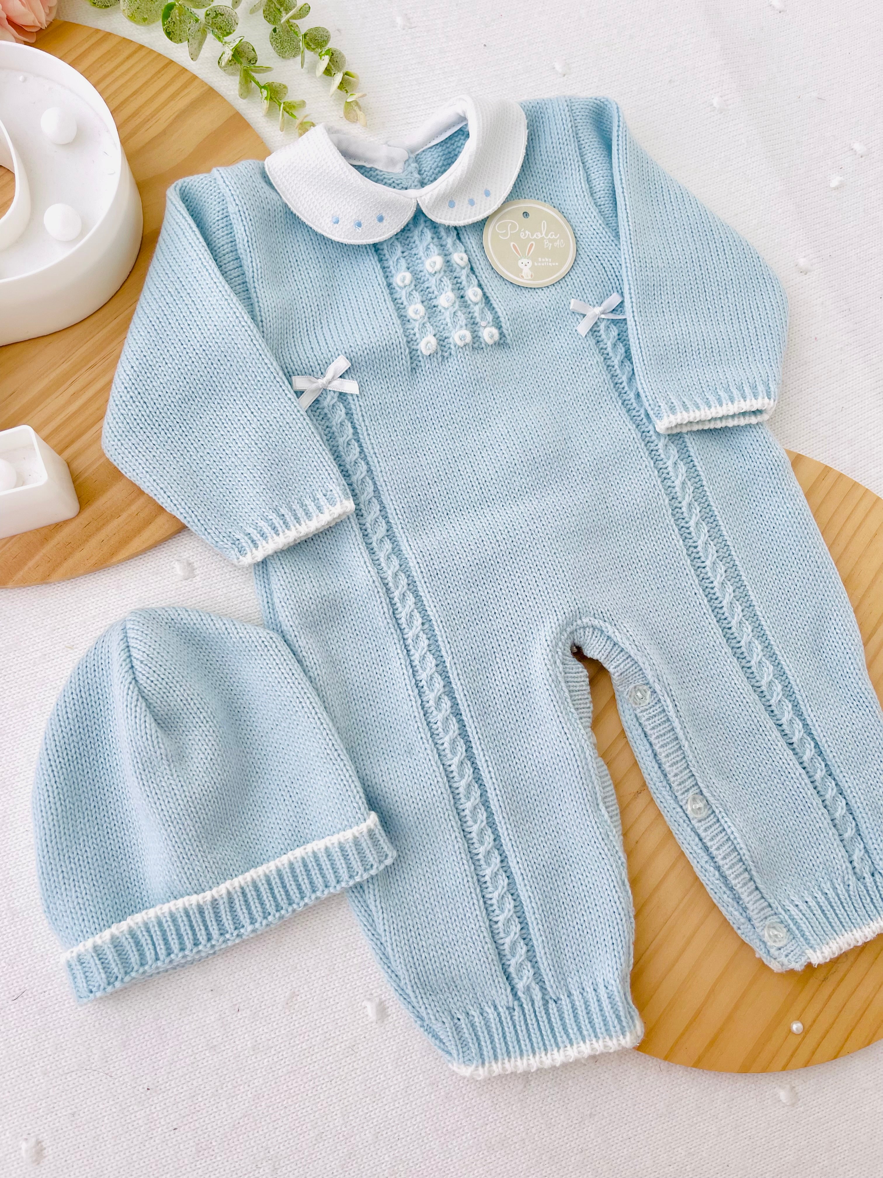 Saída de maternidade: macacão e gorro Outono/Inverno