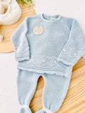 Conjunto malha Pintas: calças e camisola 100% algodão