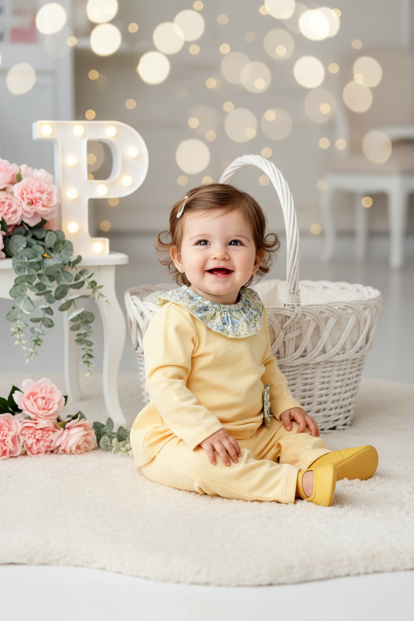 Fato de treino amarelo com golinha 6-18M