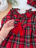 Conjunto Menina Tartan Vermelho - Vestido e Bóina
