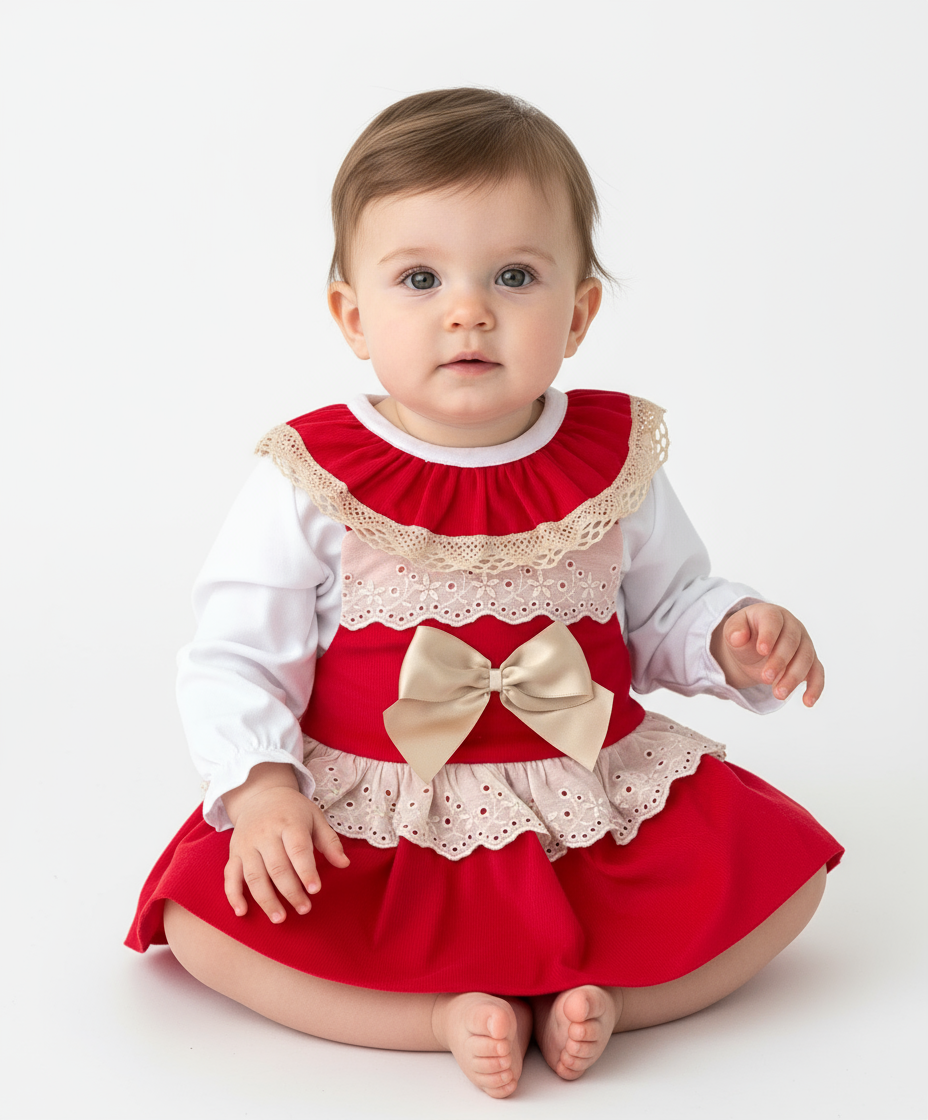 Conjunto Maria: fofo e blusa bombazina vermelho