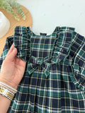Vestido xadrez verde menina- 6-12-18M