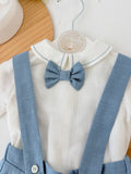 Conjunto especial cerimónia para menino: calções, camisa e laço