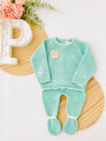 Conjunto malha Pintas: calças e camisola 100% algodão