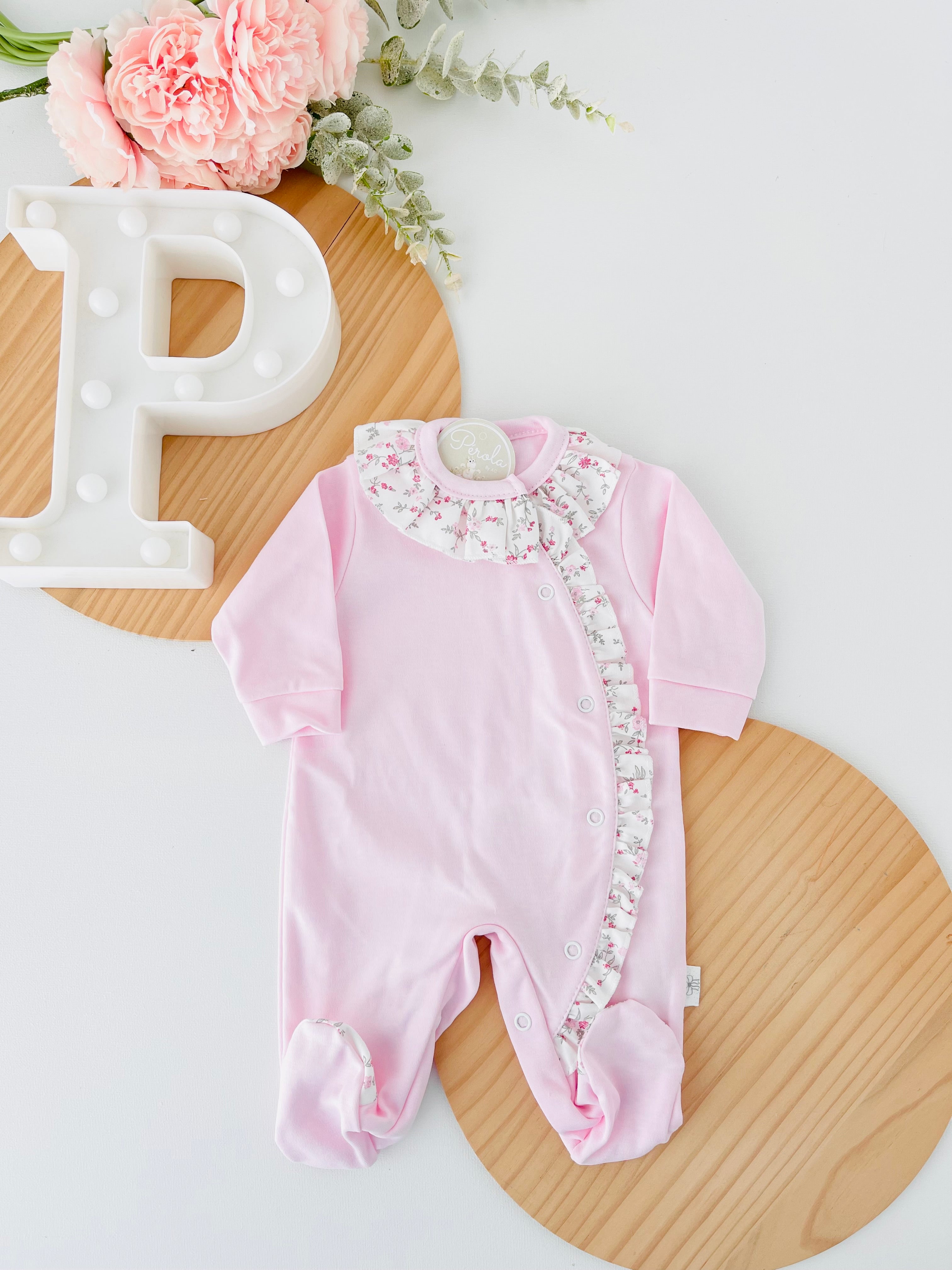 Babygrow tema flores em algodão