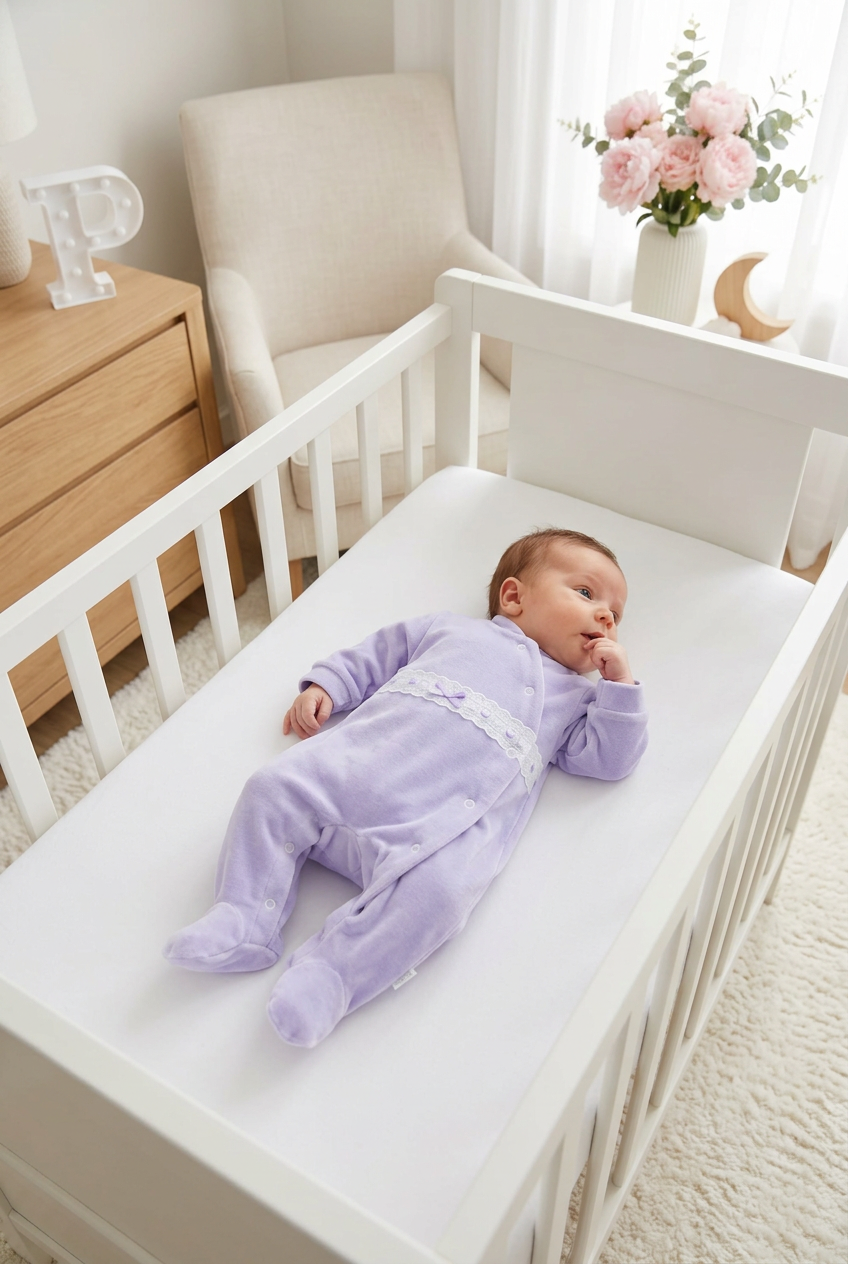 Babygrow lilás em veludo