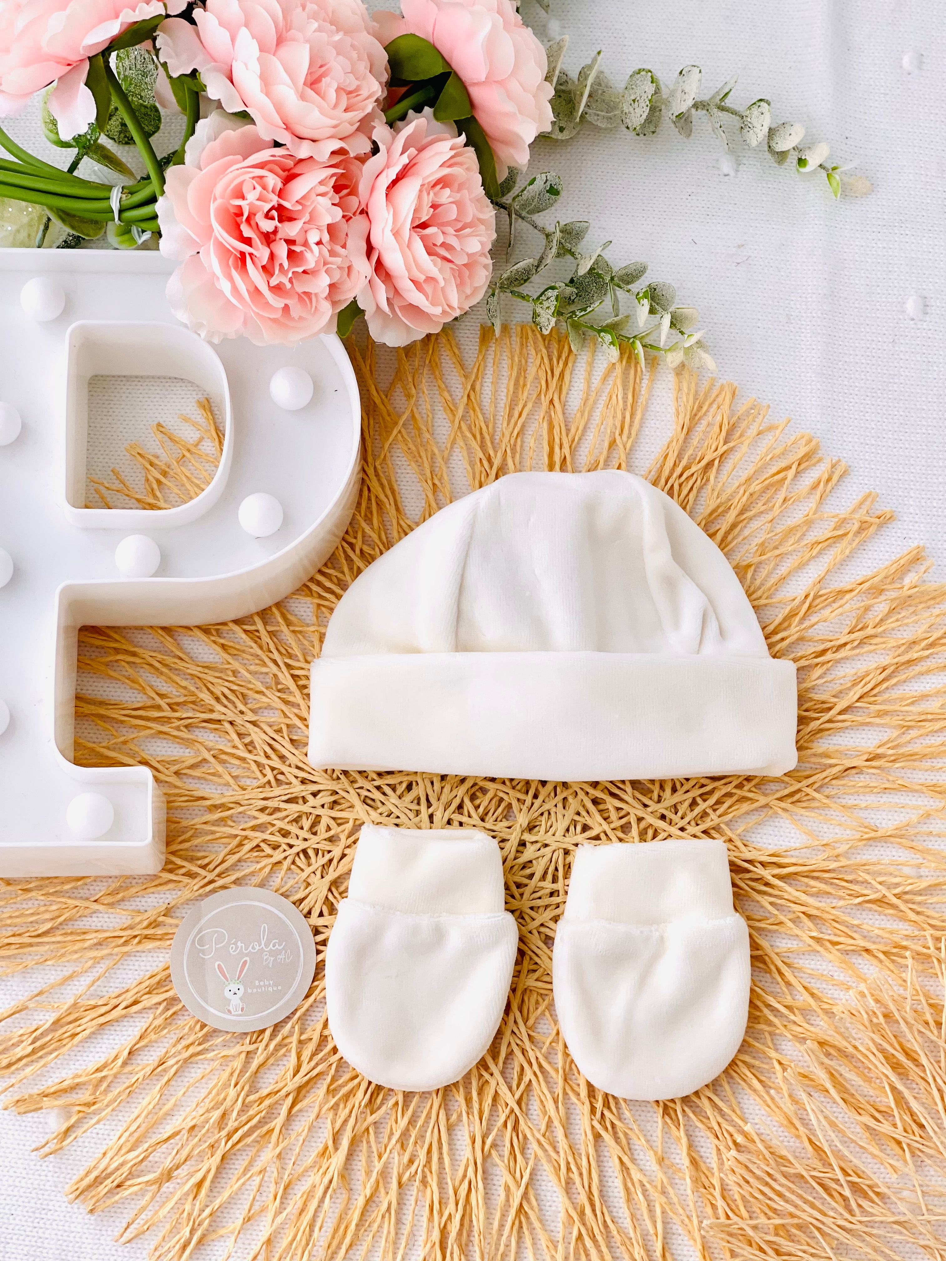 Conjunto gorro e luvas Veludo