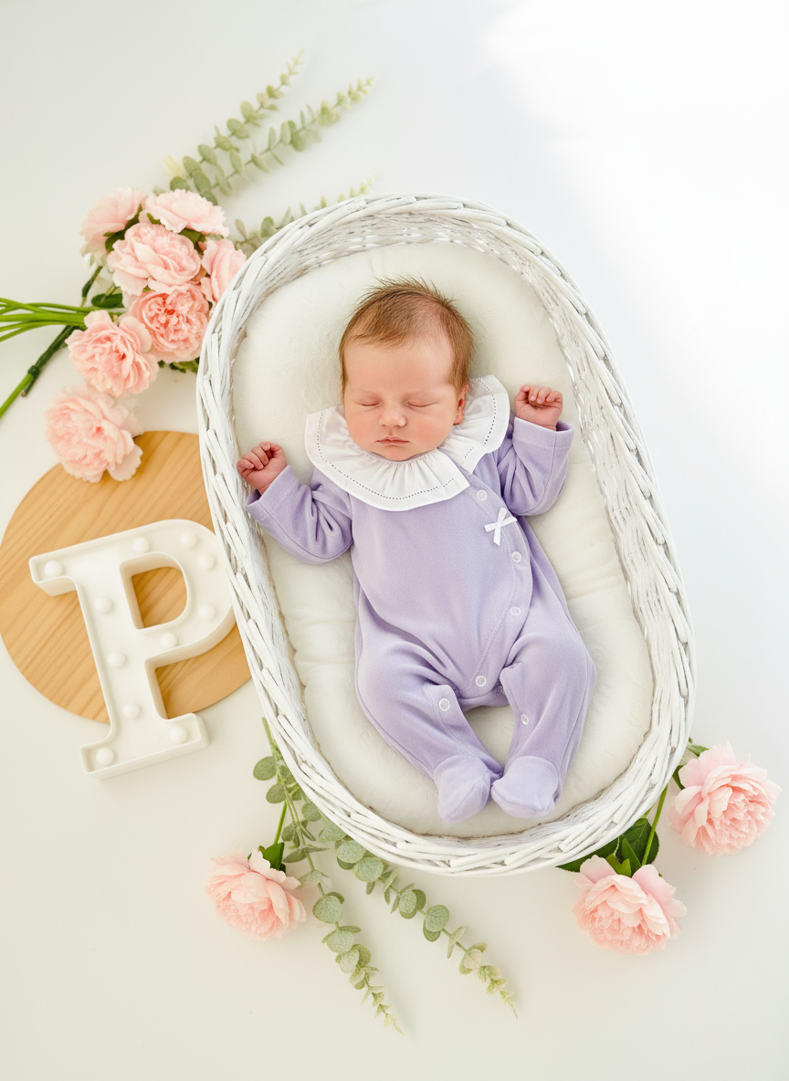 Babygrow Carinho em veludo com golinha grande