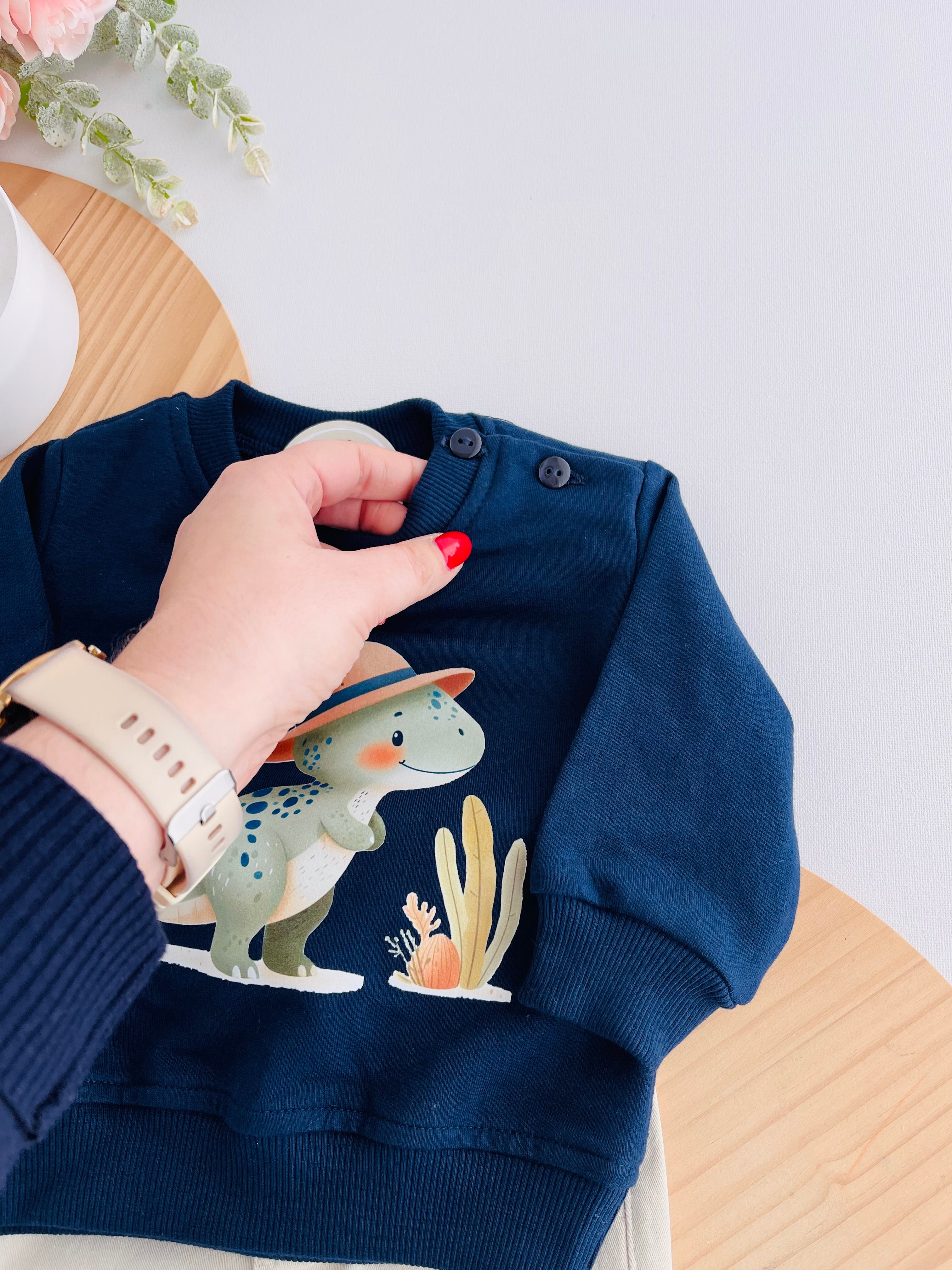 Conjunto explorador: calças em sarja e camisola (3-24m)