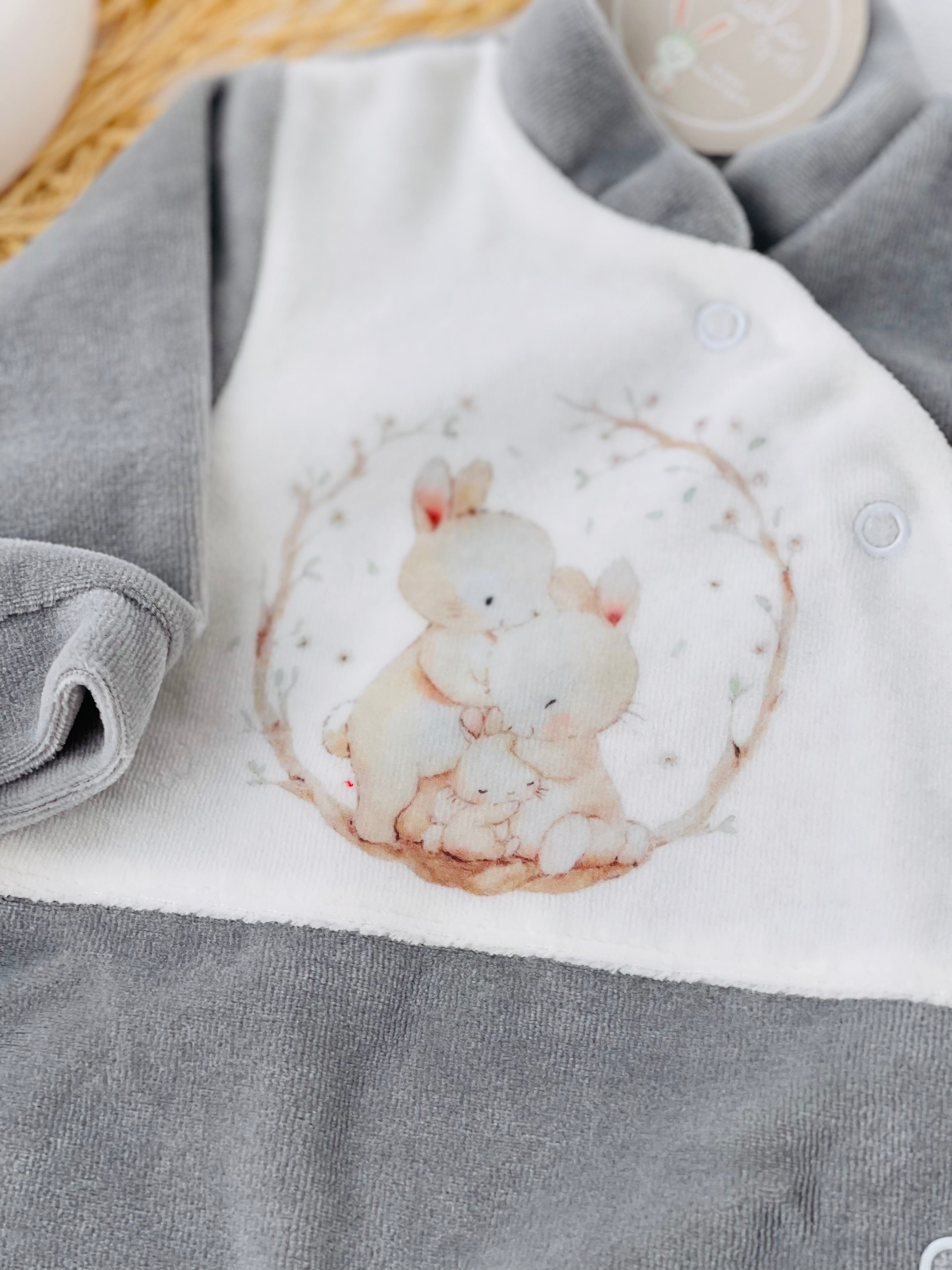 Babygrow coelhinhos veludo