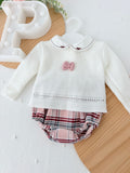 Conjunto rosa: camisola e tapa fraldas 1/3M