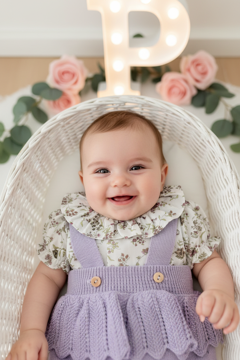 Fofo e blusa tema flores lilás 3-12M