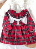 Conjunto: casaco de pêlo comprido e vestido