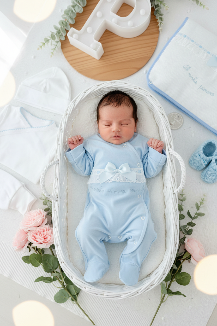 Conjunto primeira roupinha algodão tema renda- oferta carapins