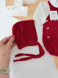 Fofo, camisola e touca vermelho 1M