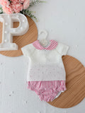 Conjunto riscas rosa: camisola e tapa fraldas