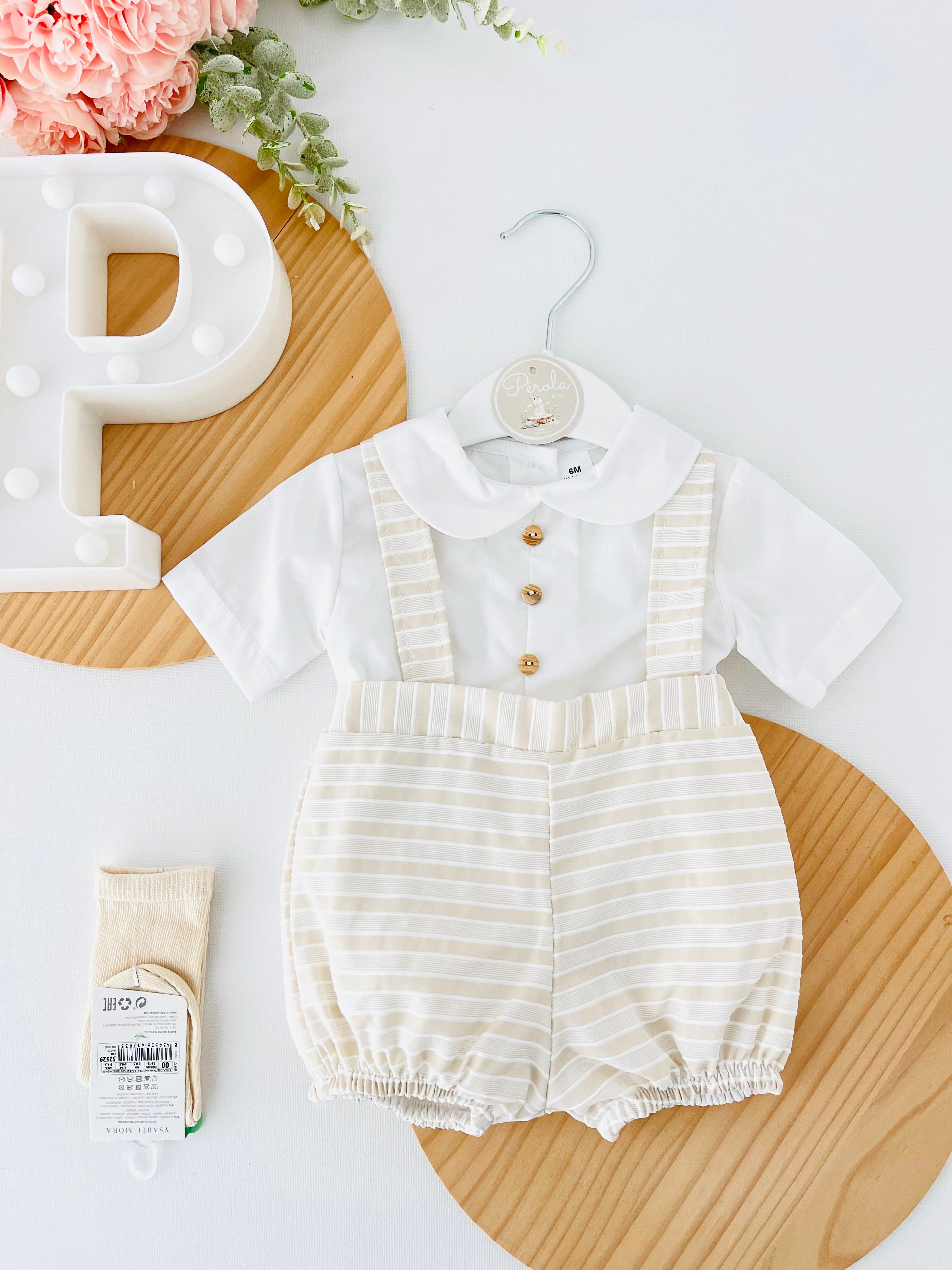 Conjunto pérola menino: fofo e camisa