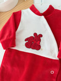 Babygrow vermelho veludo