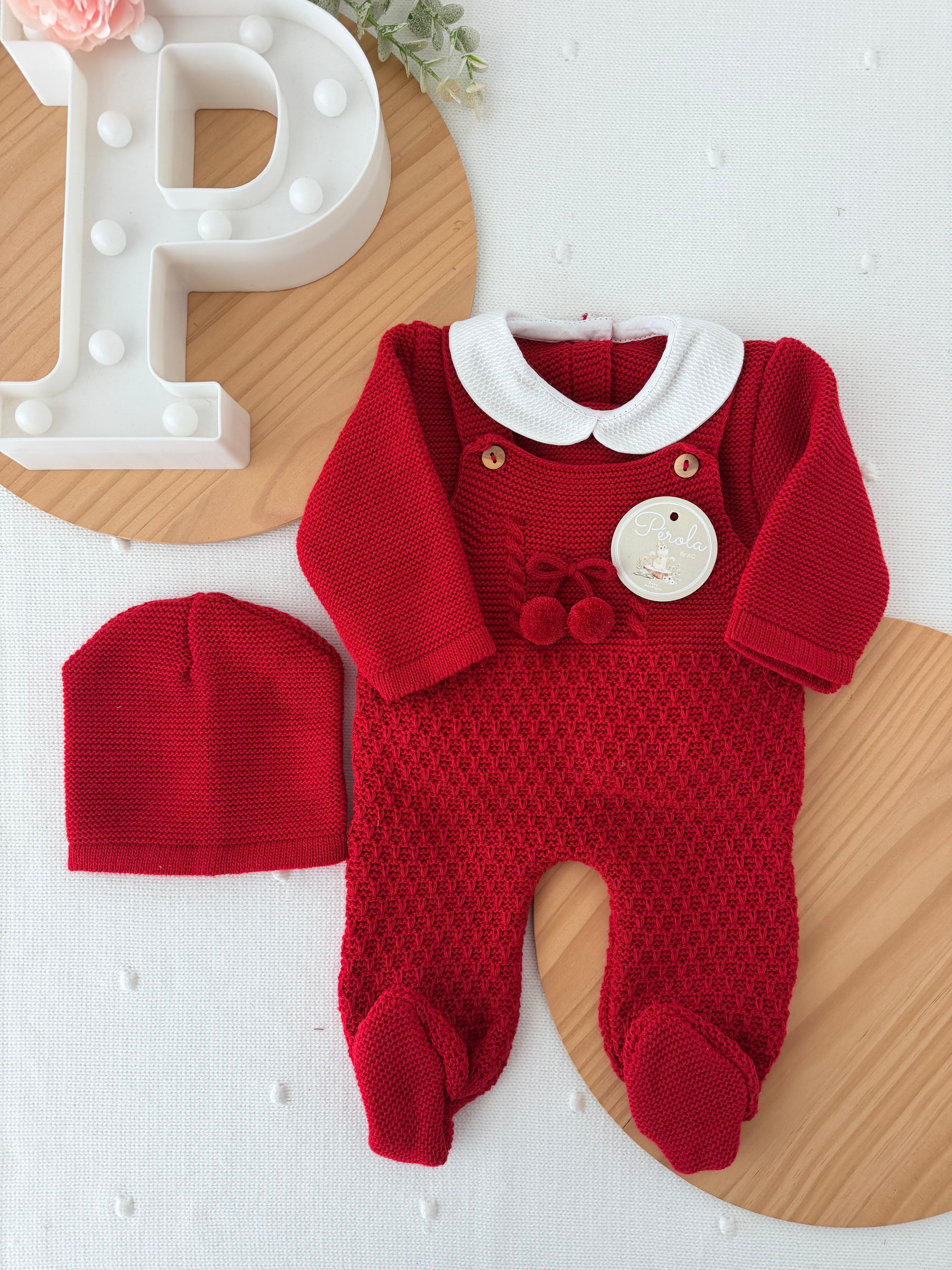 Saída de maternidade vermelho unissexo - Outono Inverno