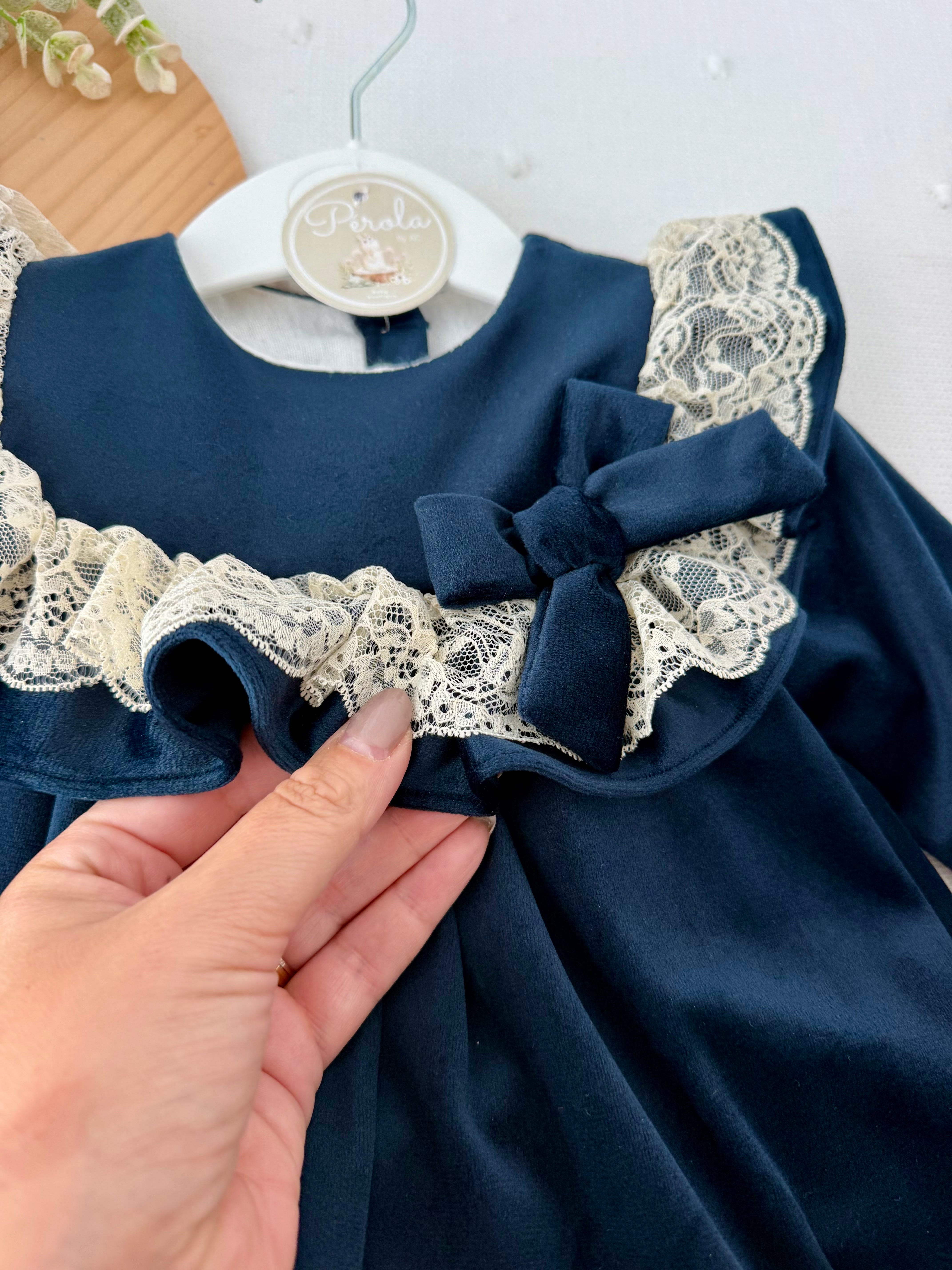 Vestido e tapa fraldas em veludo coleção premium