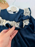 Vestido e tapa fraldas em veludo coleção premium