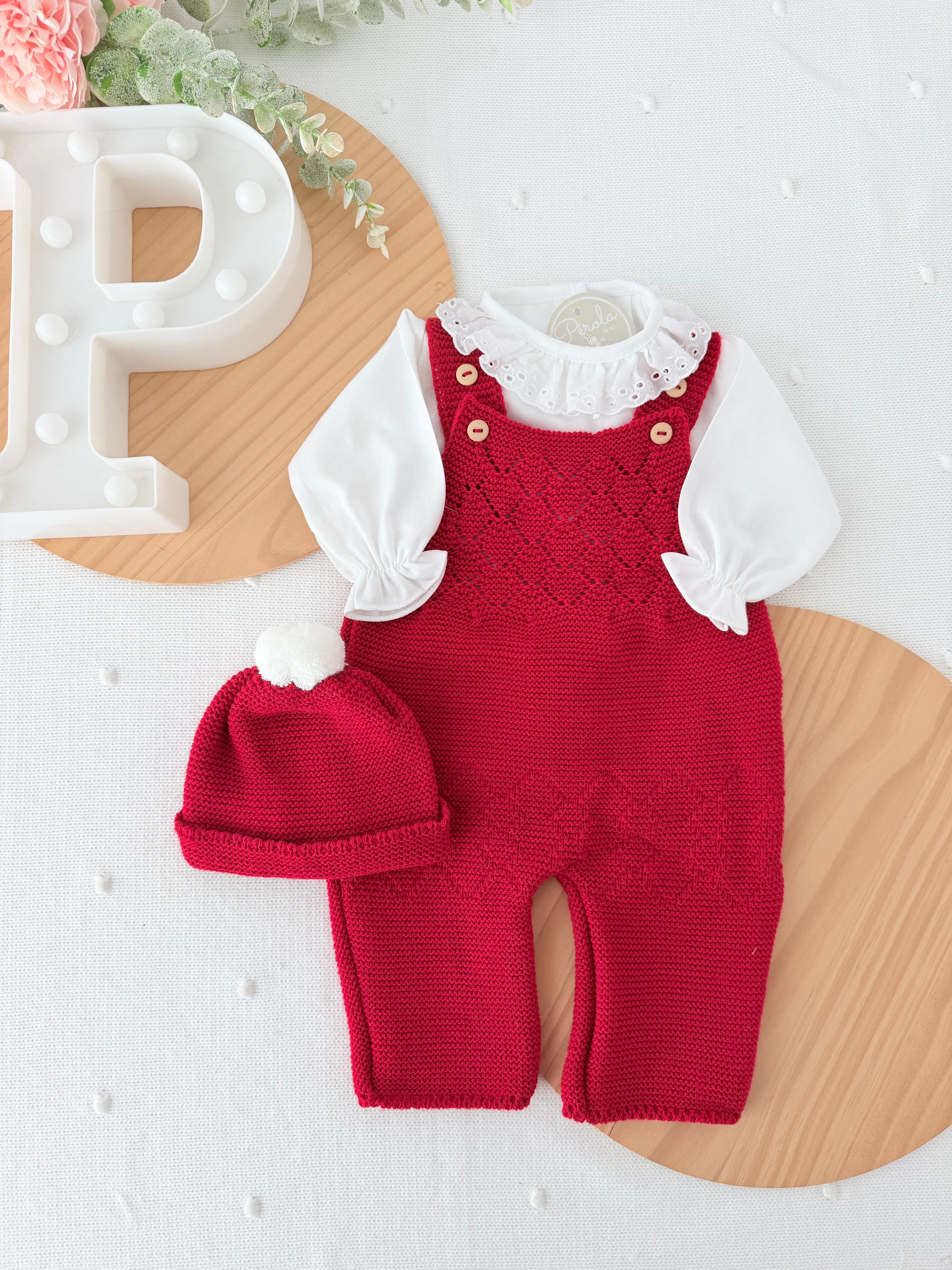 Saída maternidade vermelho menina Outono Inverno