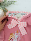 Conjunto unicórnio : camisola e saia tapa fraldas