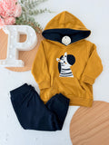 Fato de treino zebra: camisola com capuz e calças