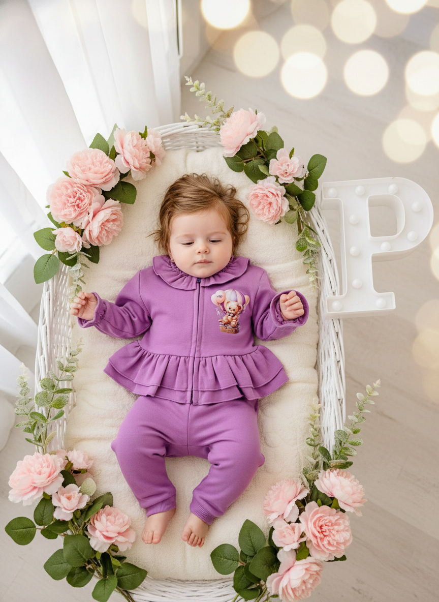 Fato de treino Lili: casaco com folhos e calças