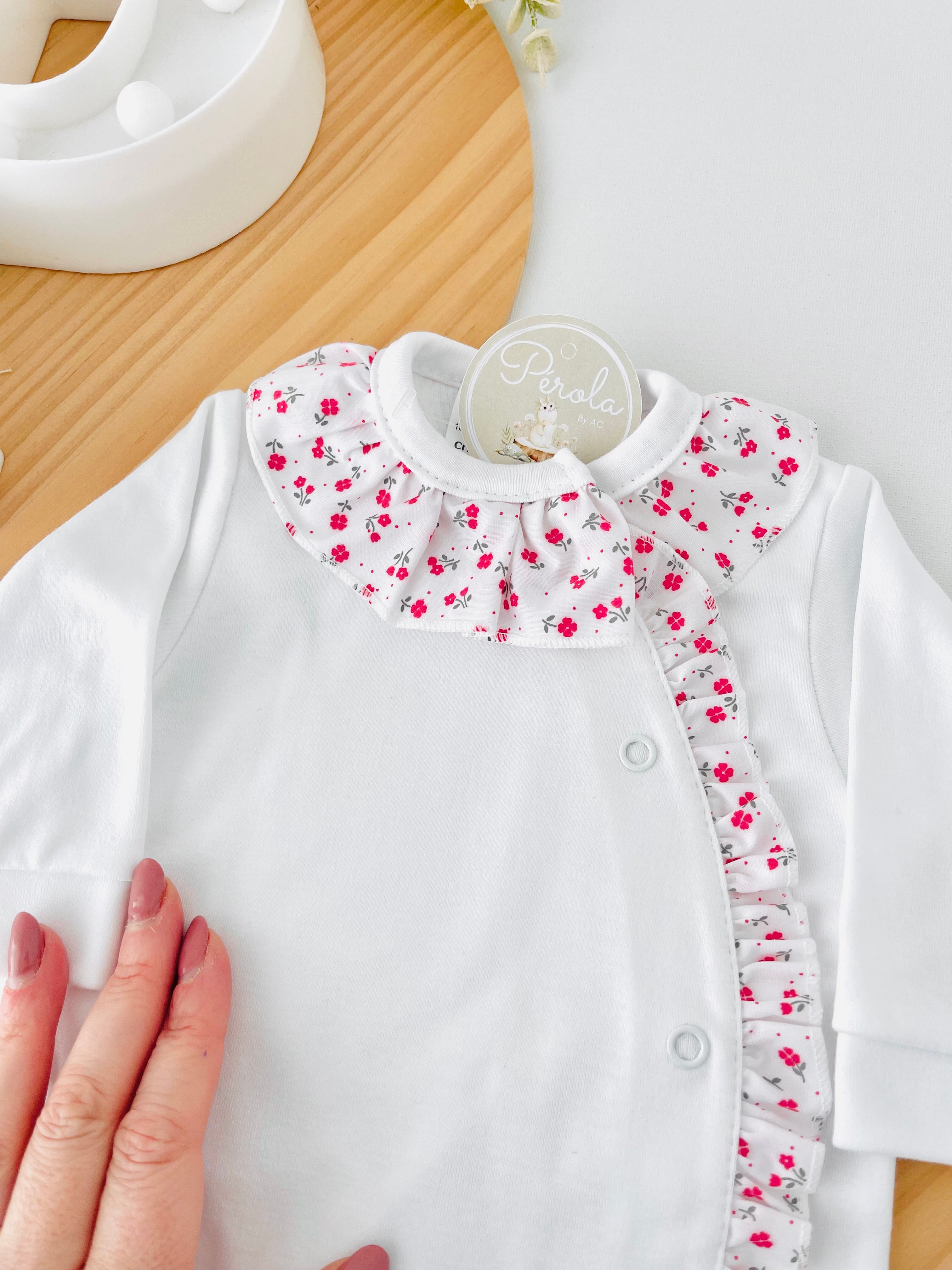 Babygrow tema flores em algodão